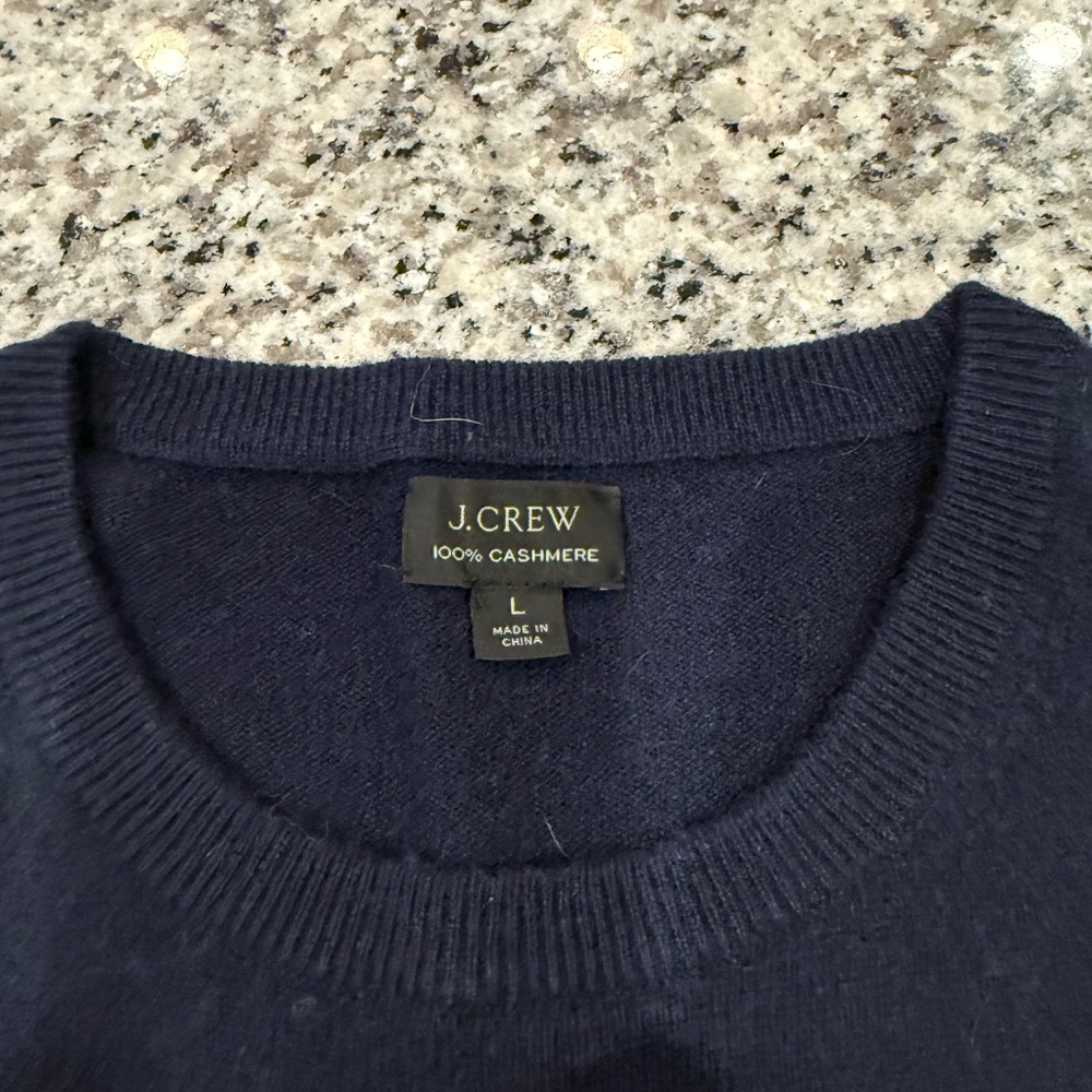 J. Crew Cashmere Sweater Navy - Large - Picture 2 of 5
